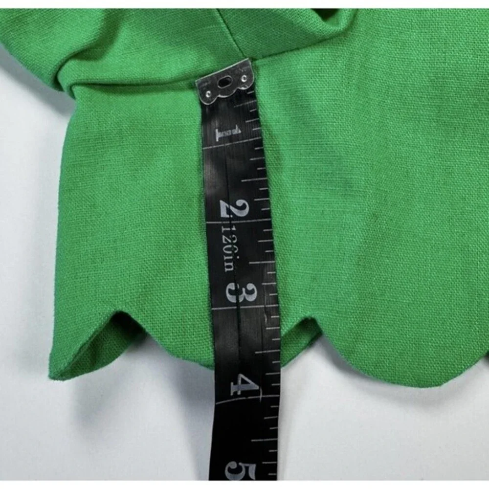 J Crew Shorts Womens 8 Green‎ Scalloped Hem Linen Cotton Blend Summer SU21